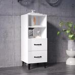 vidaXL Dressoir 34,5x34x90 cm bewerkt hout hoogglans wit, Huis en Inrichting, Minder dan 50 cm, Verzenden, Nieuw, 25 tot 50 cm