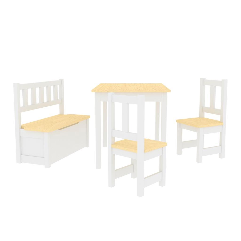 ≥ [en.casa] Kindertafel met 2 1 bank hout — Kasten | Kledingkasten — Marktplaats