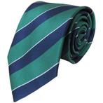 SALE!  XL Stropdas met groen/blauwe strepen • Stropdassen, Verzenden, Nieuw, Met patroon, Groen
