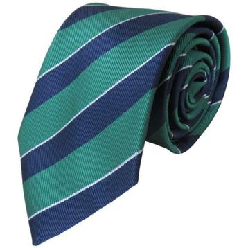 SALE!  XL Stropdas met groen/blauwe strepen • Stropdassen beschikbaar voor biedingen