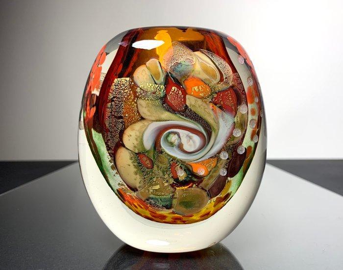 Maxence Parot - Vaas - Unieke kleuren en goud vaas - Glas, Antiek en Kunst, Antiek | Glas en Kristal