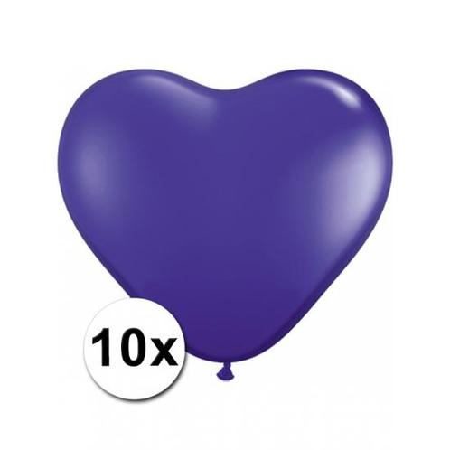 10x Hart ballonnen paars - Ballonnen, Hobby en Vrije tijd, Feestartikelen, Ophalen of Verzenden