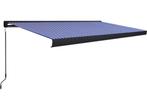 vidaXL - Luifel - handmatig - 500x300 cm - blauw en wit, Verzenden, Zo goed als nieuw