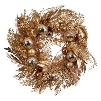 Kerstkrans | Decoris |    50 cm (Decoratief, Goud), Diversen, Kerst, Nieuw, Verzenden