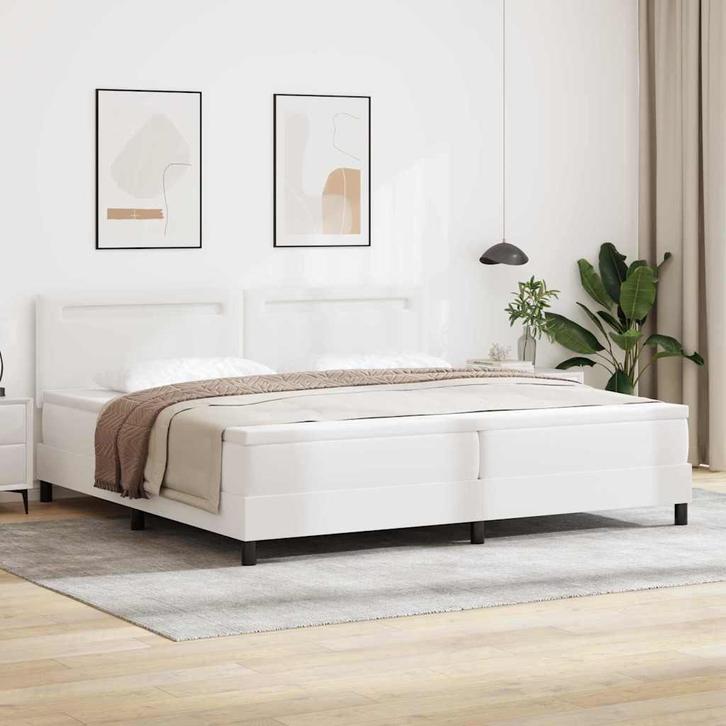 vidaXL Bedframe met matras met matras Wit 200 x 200 cm, Huis en Inrichting, Slaapkamer | Bedden, Wit, Nieuw, Overige materialen