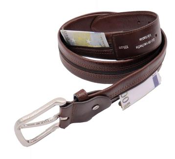 Moneybelt - Geldriem - Riem met rits - zwart en bruin - Leer beschikbaar voor biedingen