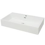 Wastafel met kraangat wit 76x42,5x14,5 cm kermiek (Badkamer), Huis en Inrichting, Complete inboedels, Verzenden