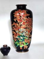 oversized Japanse zilverdraad cloisonne vaas met bloemen en, Antiek en Kunst