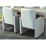 vidaXL Eetkamerstoelen 2 st kunstleer wit, Verzenden, Nieuw, Wit