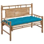 vidaXL Tuinbank met kussen 120 cm bamboe, Tuin en Terras, Tuinbanken, Verzenden, Nieuw, Hout