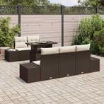 vidaXL Tuin Sofa Set met kussen met opslag 6 pcs Bruin en, Verzenden, Nieuw, Rotan