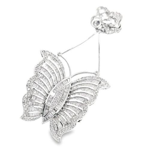 Broche - 18 karaat Witgoud - 3.00ct. tw. Diamant, Sieraden, Tassen en Uiterlijk, Antieke sieraden