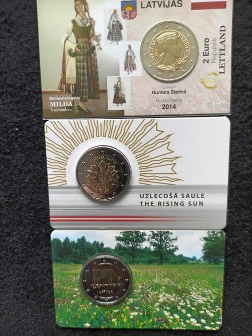 Letland. Year Set (BU) / 2 Euro 2014/2019 (5 items) (Zonder, Postzegels en Munten, Munten | Europa | Euromunten