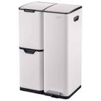 Prullenbak Cairo 60L Crème – Design Prullenbak met 3 Vakken, Verzenden, Nieuw