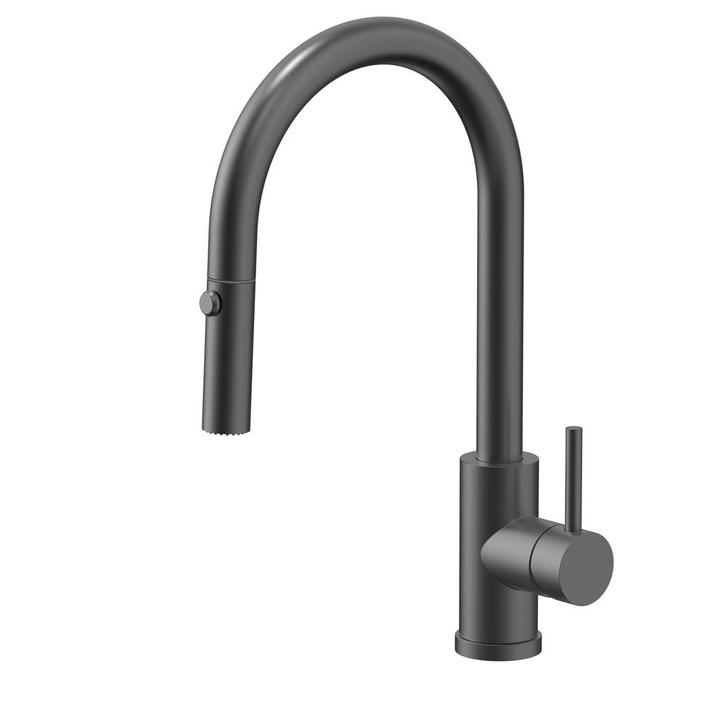 Keukenmengkraan Nino gun metal volledig Rvs met draaibare, Doe-het-zelf en Verbouw, Sanitair, Verzenden