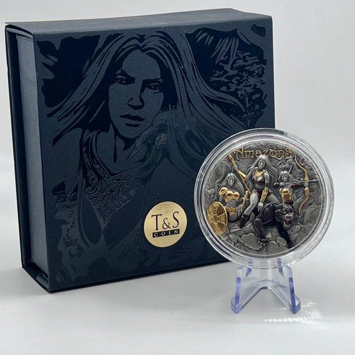 Niue. 5 Dollars 2025 Amazons – 2 oz Silver .999 Antique, Postzegels en Munten, Munten | Europa | Niet-Euromunten