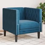 vidaXL Fauteuil Chesterfield-stijl fluweel blauw, Verzenden, Nieuw, Eenpersoons, Stof