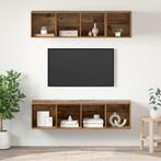 vidaXL Tv-meubelset Wandgemonteerd 3 pcs Oud Hout Bewerkt, Minder dan 50 cm, Verzenden, Nieuw, Minder dan 100 cm