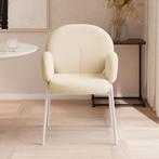 Stoel Scandi gestoffeerd, bouclé stof - crème, Set van 6, Verzenden, Nieuw