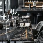 Cosmic Black Eettafel Rechthoekig 220x90 direct leverbaar, Ophalen, Overige materialen, 50 tot 100 cm, Vijf personen of meer