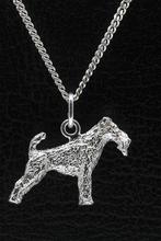Zilveren Fox terrier draadhaar ketting hanger - groot, Verzenden, Nieuw