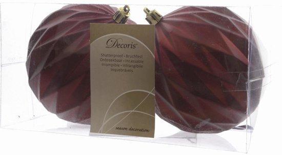 kerstbal plastic geometrisch 10cm marsala, Diversen, Kerst, Verzenden