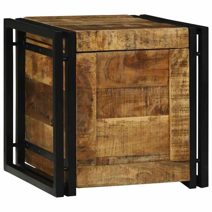 vidaXL Opslagdoos Bruin en zwart 40 x 40 x 40 cm massief, Huis en Inrichting, Woonaccessoires | Kisten, Nieuw, Verzenden