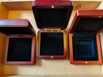Wereld. Lot of ± 6 kilo of 7 wooden coin boxes (Zonder