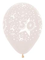 Ballonnen Number 50 Stars Crystal Clear 30cm 25st, Hobby en Vrije tijd, Nieuw, Verzenden