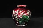 Japanse Ando Cloisonné vaas met chrysanthemum en