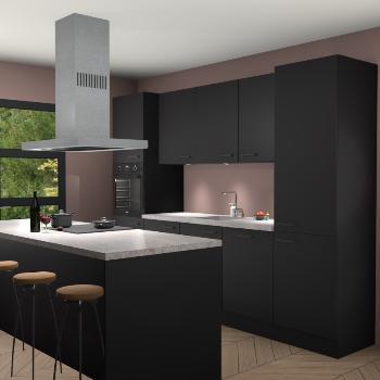 Zwarte keuken Lima 18473, Huis en Inrichting, Keuken | Complete keukens, Verzenden