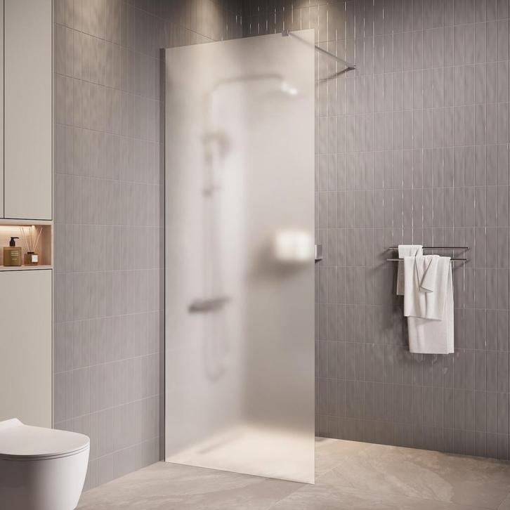 Douchewand Florida 90 x 200 cm Chroom – Inloopdouche 8 mm, Doe-het-zelf en Verbouw, Sanitair, Nieuw, Douche, Verzenden