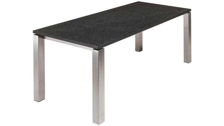 Studio 20 Stavanger granieten tafel 240 x 100 cm Pearl Black, Tuin en Terras, Tuinsets en Loungesets, Ophalen of Verzenden