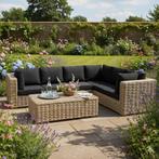 Nissah XL hoek loungeset 3-delig naturel rotan (Rechts), Ophalen of Verzenden, Nieuw