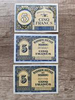 Marokko. - 3 x 5 Francs -1940/1944 - Pick 24, 33  (Zonder