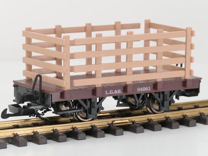 LGB 94061Toy-Train Lattenrostwagen (veewagon), Metallrader, Hobby en Vrije tijd, Modeltreinen | Overige schalen, Wagon, Zo goed als nieuw