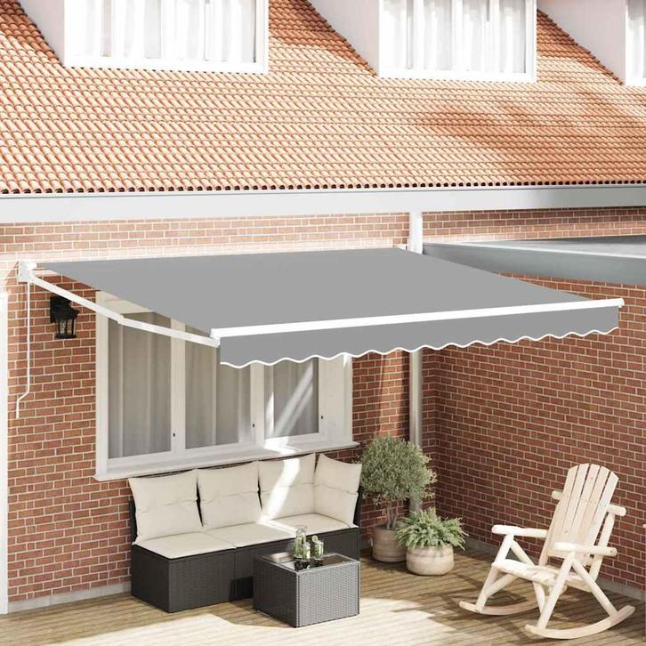 vidaXL Uitschuifbaar zonnescherm Wit 300 x 250 cm Aluminium, Tuin en Terras, Zonneschermen, Nieuw, Verzenden