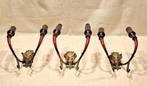 Wandkandelaar (3) - Messing, Metaal - Drie muurapplicaties, Antiek en Kunst, Curiosa en Brocante