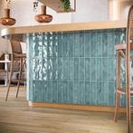 Wandtegel handvormlook fez blauw 7,5x30 cm wandtegel, Ophalen, Nieuw, 10 m² of meer, Wandtegels