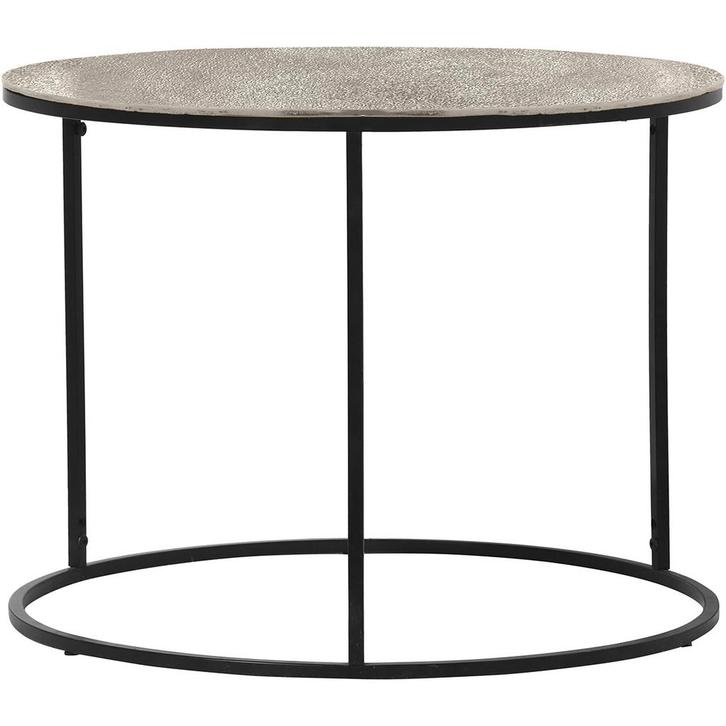 Bijzettafel - Trion Pado - 60cm - Rond - Zwart - Zilver -, Huis en Inrichting, Tafels | Eettafels, Nieuw, Overige materialen, Ophalen of Verzenden
