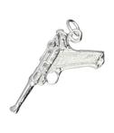 Zilveren Luger pistool kettinghanger