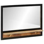 Spiegel 80cm Mangohout - Retourdeal - Badkamer Make-up -..., Huis en Inrichting, Badkamer | Badkamermeubels, Spiegelkast, Nieuw