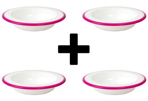 OXO tot set van 4 stuks Diep bord voor grote kindjes - Pink, Huis en Inrichting, Keuken | Servies, Verzenden