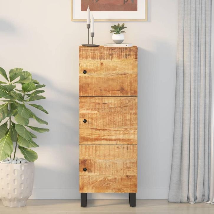 vidaXL buffetkast met 3 deuren 40x33x110 cm massief, Huis en Inrichting, Kasten | Buffetkasten, 25 tot 50 cm, Nieuw, Overige houtsoorten