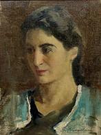 Alcide Davide Campestrini (1863–1940) - Ritratto femminile -, Antiek en Kunst