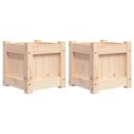 Plantenbakken Grenen 2 st | Retourdeal | Tuinliefhebbers!..., Tuin en Terras, Minder dan 60 cm, Vierkant, Nieuw, Ophalen of Verzenden