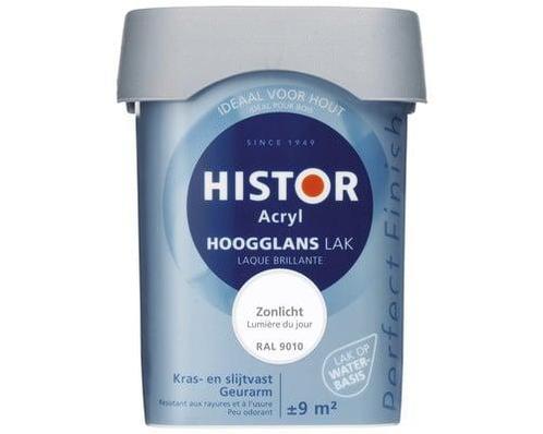 Histor Perfect Finish Acryl Hoogglans - Leliewit 6213 - 0..., Doe-het-zelf en Verbouw, Verf, Beits en Lak, Lak, Wit, Nieuw, Minder dan 5 liter
