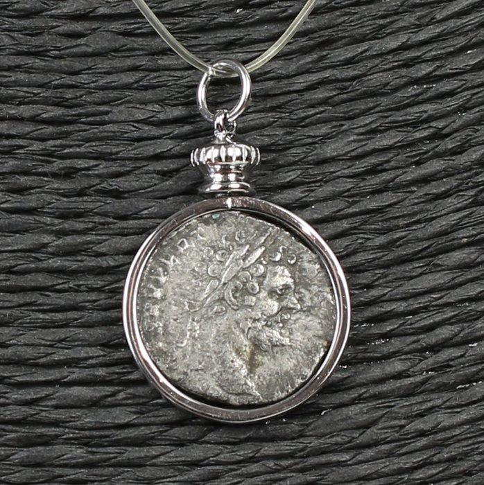 Modern Zilver Hanger met denarius van Septimius Severus, Antiek en Kunst, Antiek | Overige Antiek