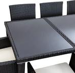 2dekans | Tectake - Tuinmeubelset - 8 persoons - Zwart, Ophalen of Verzenden, Zo goed als nieuw, Zwart