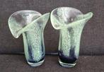 Teleflora - Vaas - Glas - Twee vintage handgeblazen zware